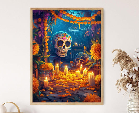 Affiche Dia de los Muertos – Illustration de la Célébration en Arizona