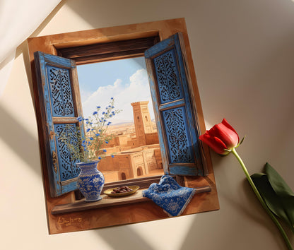 Affiche Art Persan – Vue Courtyard de Yazd, Architecture Iranienne