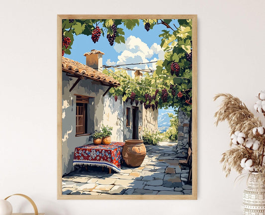 Affiche Vignoble Telavi – Poster Art de la Culture Viticole Géorgienne