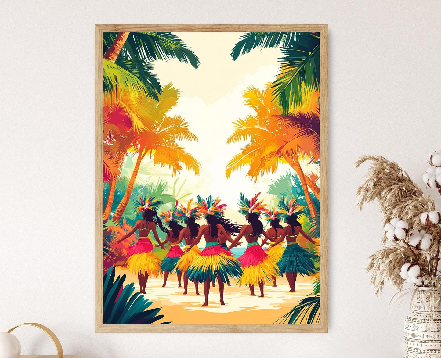 Affiche Danseurs Tahitiens – Illustration Tamure et Art Polynésien