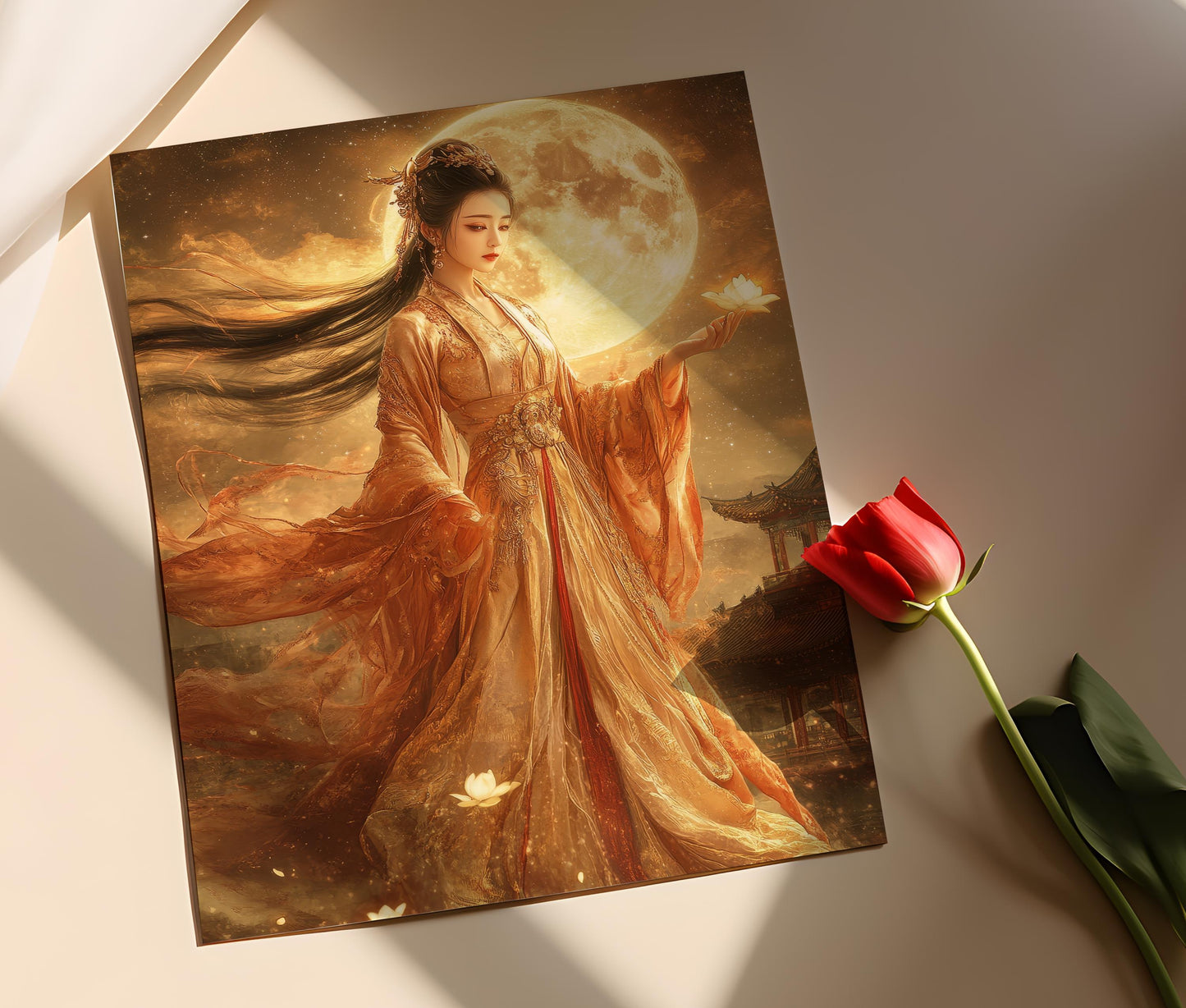 Affiche Chang'e, Déesse de la Lune – Art de Mythologie Chinoise