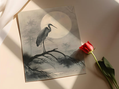 Affiche Oeuvre d'Ohara – Poster Art d'oiseau, Scène Naurale Japonaise