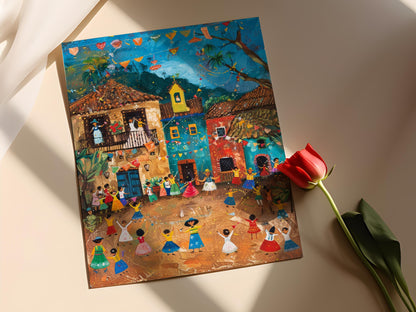 Affiche Festa Junina Colorée – Art Festif pour Décor Éclectique