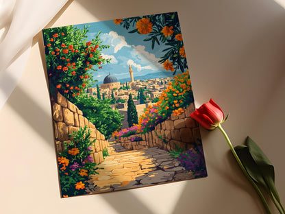 Affiche Tulkarm – Poster Art Culturelle Palestinienne, Paysage Scénique