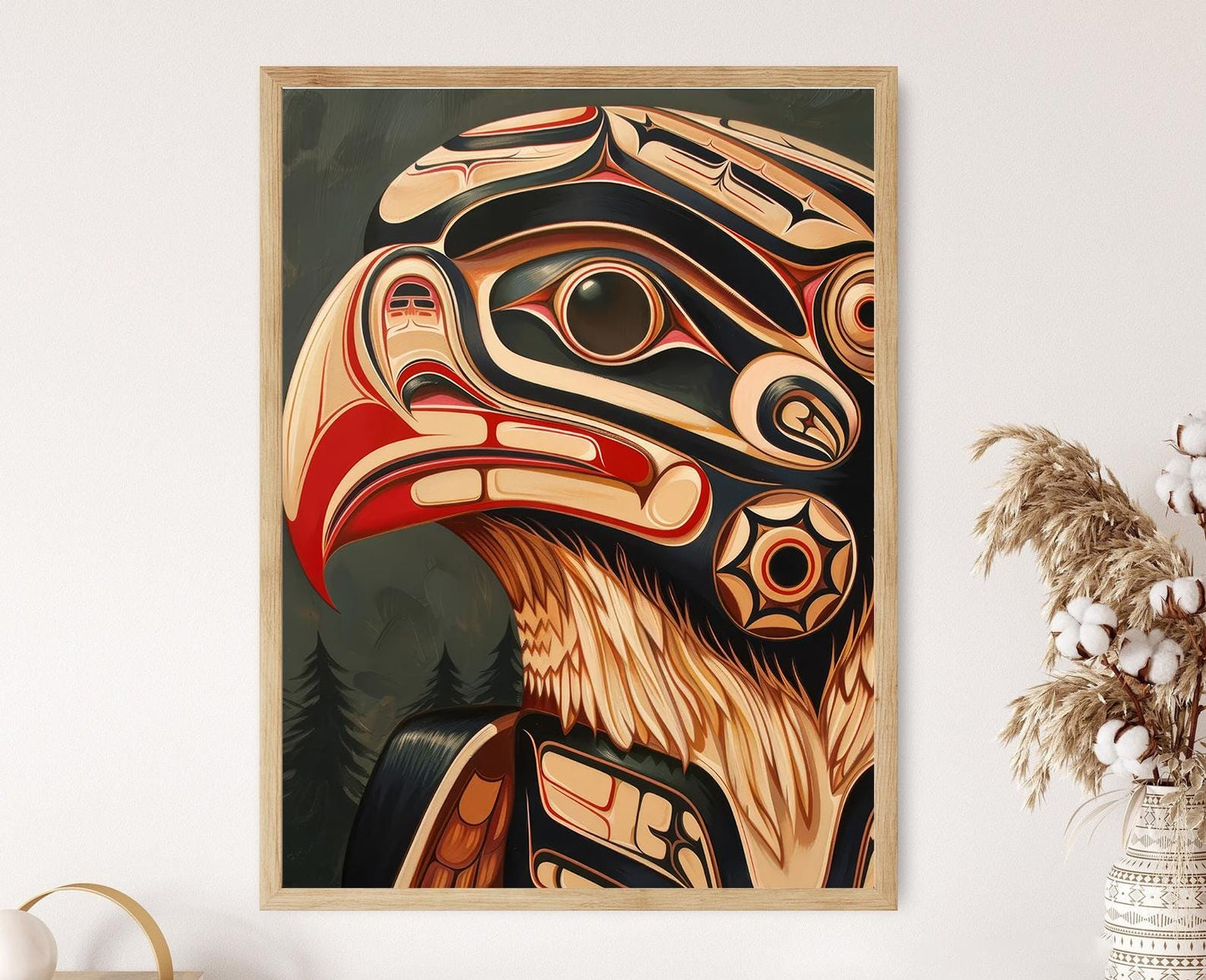 Affiche Aigle Haida – Art Symbolique de l'Abondance pour votre Salle à Manger