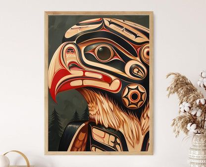 Affiche Aigle Haida – Art Symbolique de l'Abondance pour votre Salle à Manger