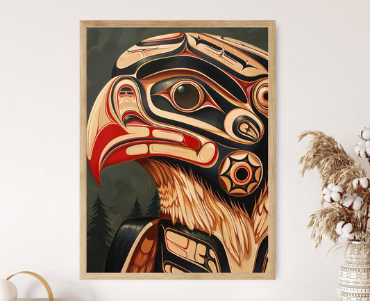 Affiche Aigle Haida – Art Symbolique de l'Abondance pour votre Salle à Manger