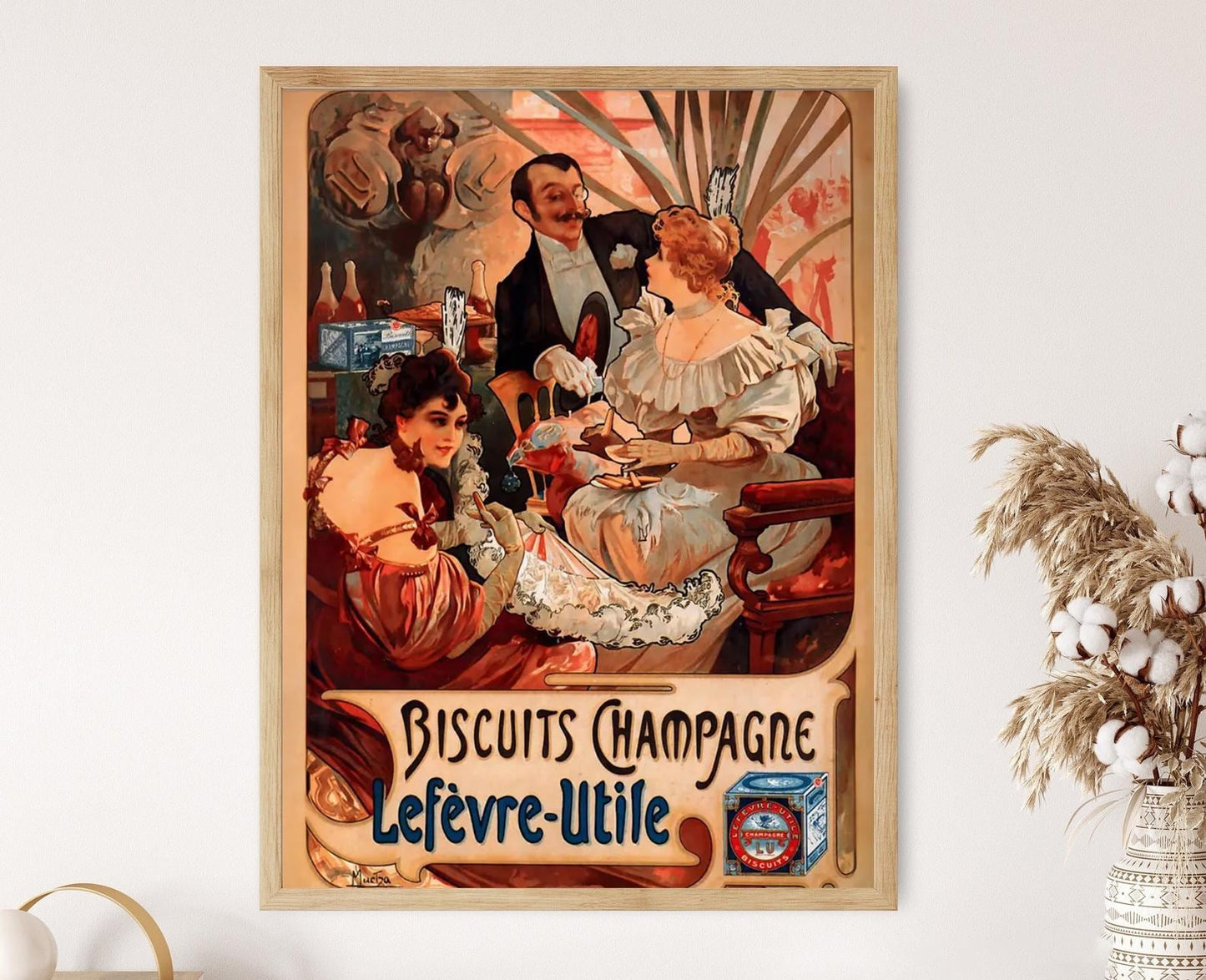 Affiche Biscuits Champagne – Poster Alphonse Mucha 1896, Élégance Vintage