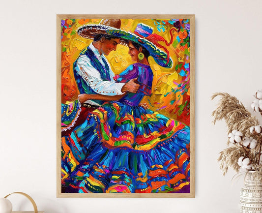 Affiche Danse Folklorique Mexicaine – Art Vivant pour Décoration Intérieure
