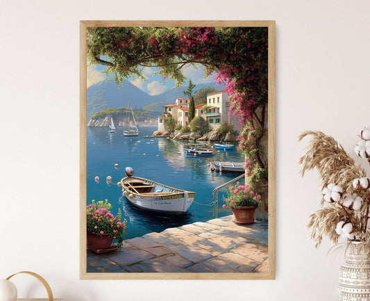 Affiche Côte Amalfitaine – Poster Art Mural Séaside Italie