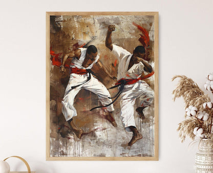 Affiche Capoeira – Poster Arts Martiaux Brésiliens, Décor Dojo