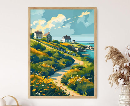 Affiche Rhode Island : Illustration Côtière pour Salon