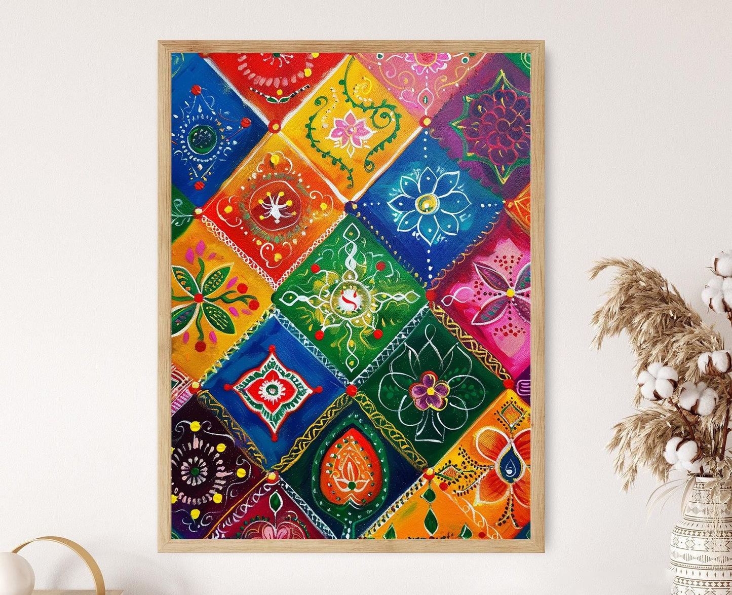 Affiche Rangoli – Art mural coloré pour célébrer Diwali
