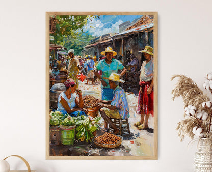 Affiche Marché de Cigares Cubains – Poster Éblouissant de la Vie à Cuba