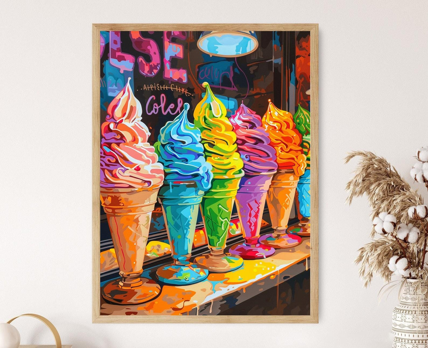Affiche Gelato Vivid – Tableau Coloré de Crème Glacée pour Décor
