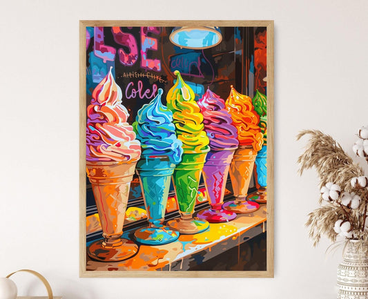 Affiche Gelato Vivid – Tableau Coloré de Crème Glacée pour Décor