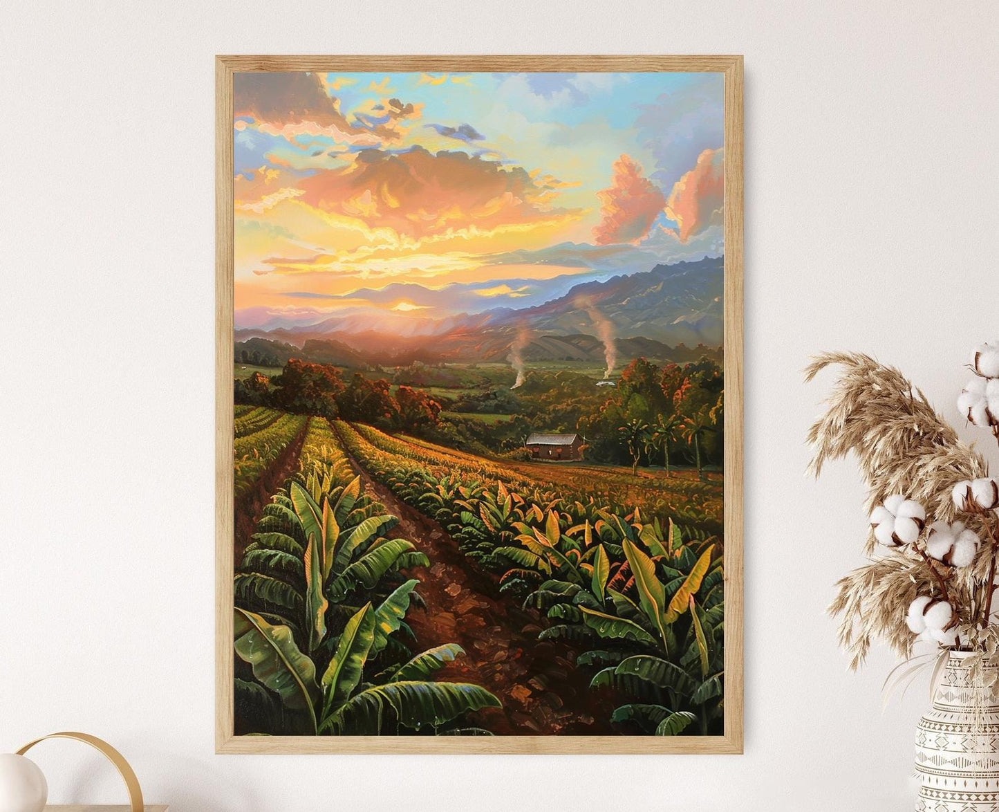 Affiche Plantation de Tabac Cubain – Giclée d'Art Culturel Éclatant