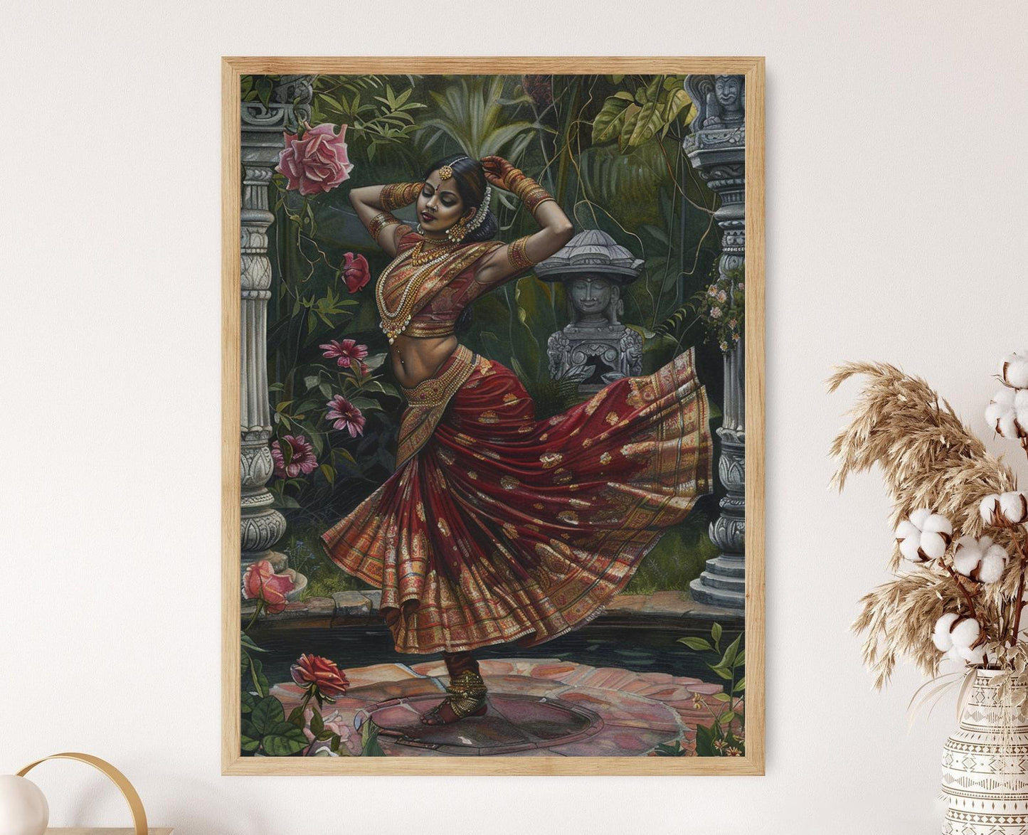 Affiche Bharatanatyam – Impression artistique de danse indienne élégante