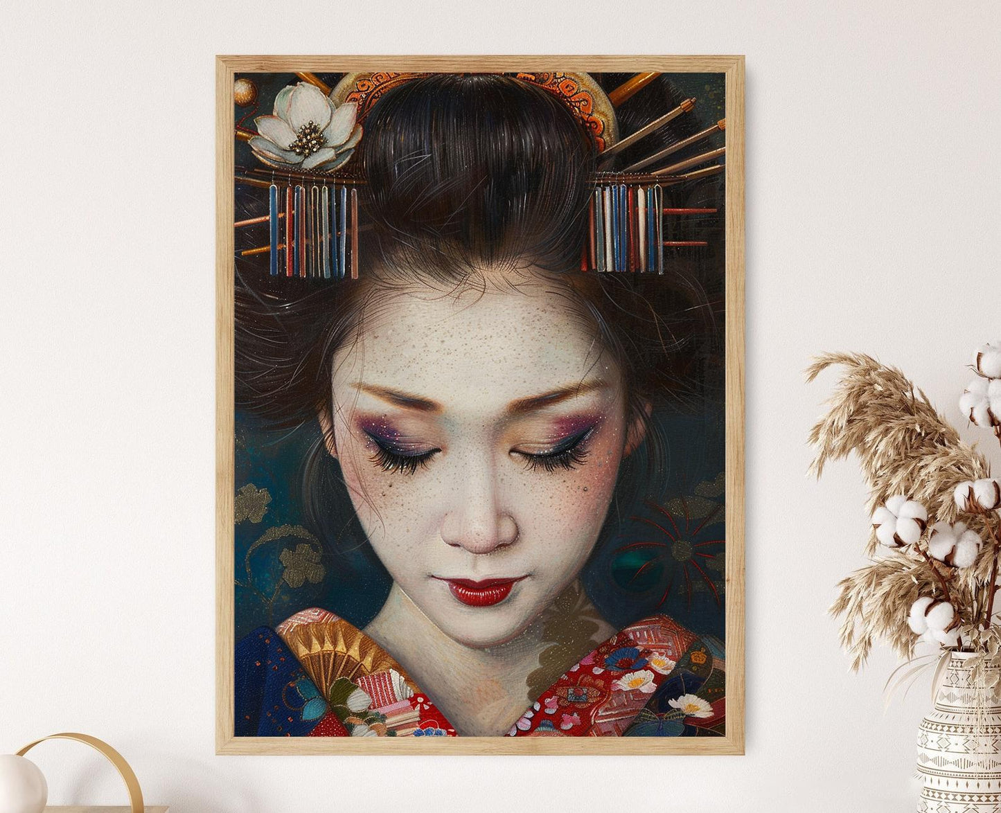Affiche Geisha Japonaise – Poster Aquarelle Élégante pour Déco Intérieure