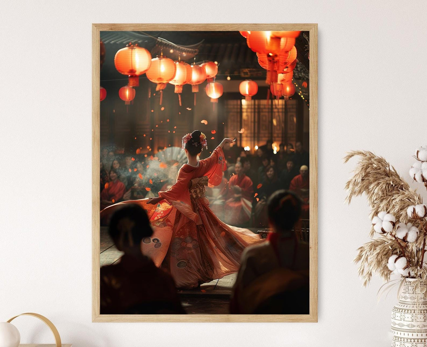 Affiche Geisha Japonaise – Tableau Aquarelle Décor Traditionnel