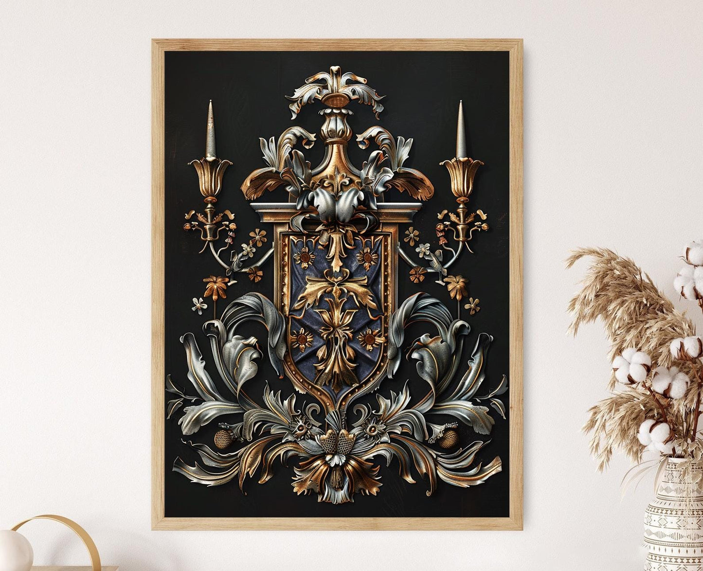 Affiche Blason Français – Art mural vintage d'héraldique