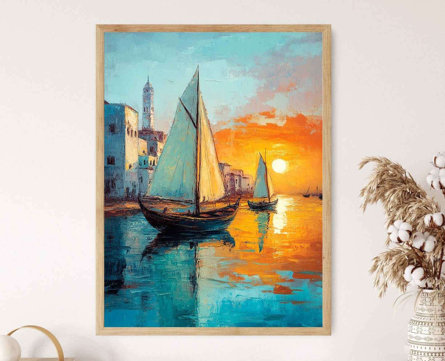 Affiche Zanzibar – Poster Art de Stone Town, Scène Côtière Peinte