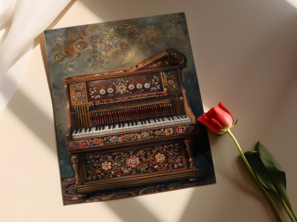 Affiche Harmonium Classique – Poster Art de l'Instrument Musical Indien