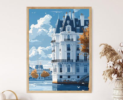 Affiche Bordeaux France – Poster Paysage Méditerranéen Élégant