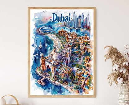 Affiche Dubai – Impression Moderne pour Décoration de Bureau