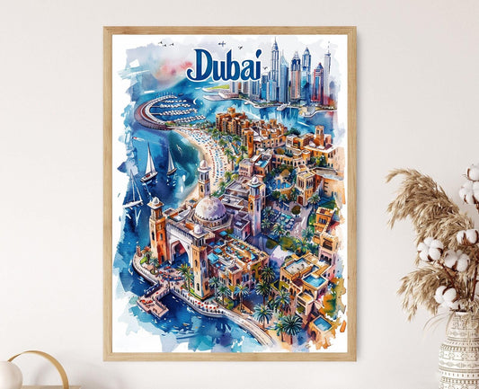 Affiche Dubai – Impression Moderne pour Décoration de Bureau