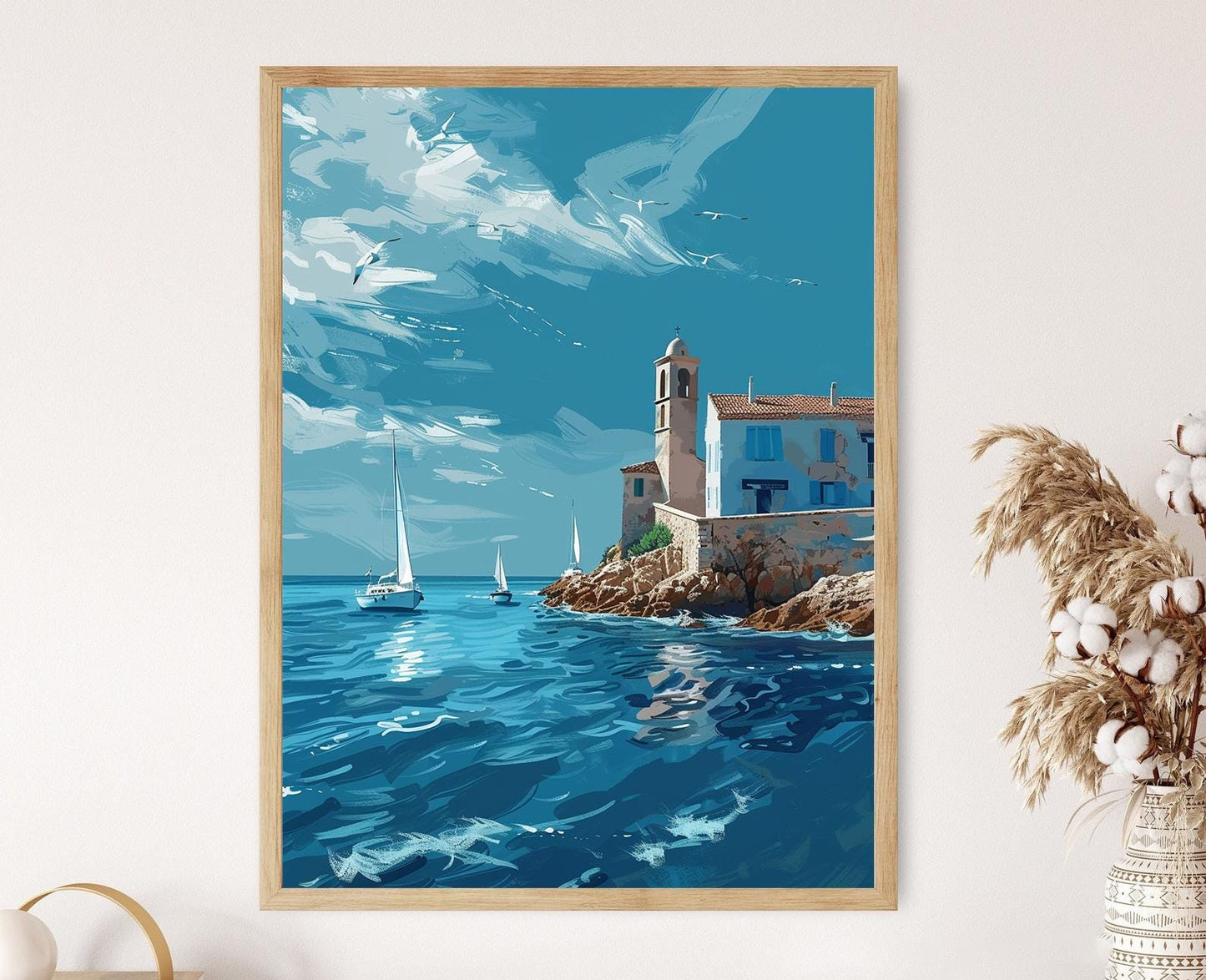 Affiche Saint-Tropez – Art mural côtier de la Côte d'Azur