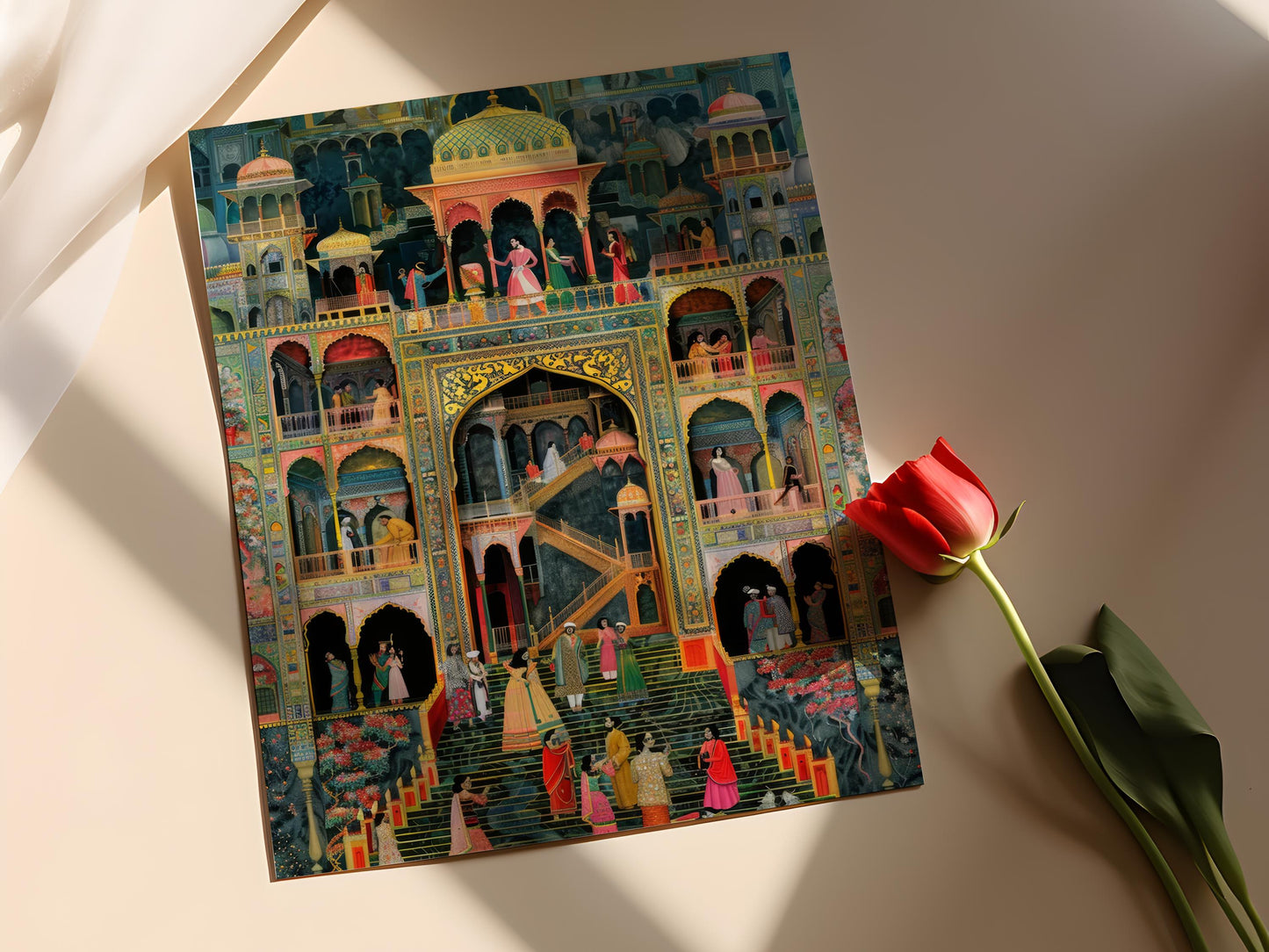 Affiche Artisanale Kangra – Poster Murale Indienne en Folklore