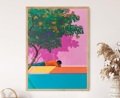 Affiche Pop Art Piscine – Décor mural moderne et vibrant