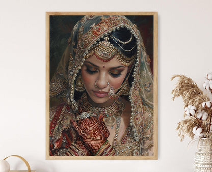Affiche de Mariée Indienne – Art Culturel du Costume Traditionnel