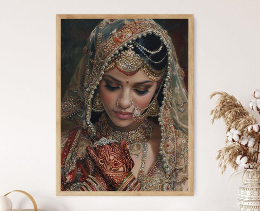 Affiche de Mariée Indienne – Art Culturel du Costume Traditionnel