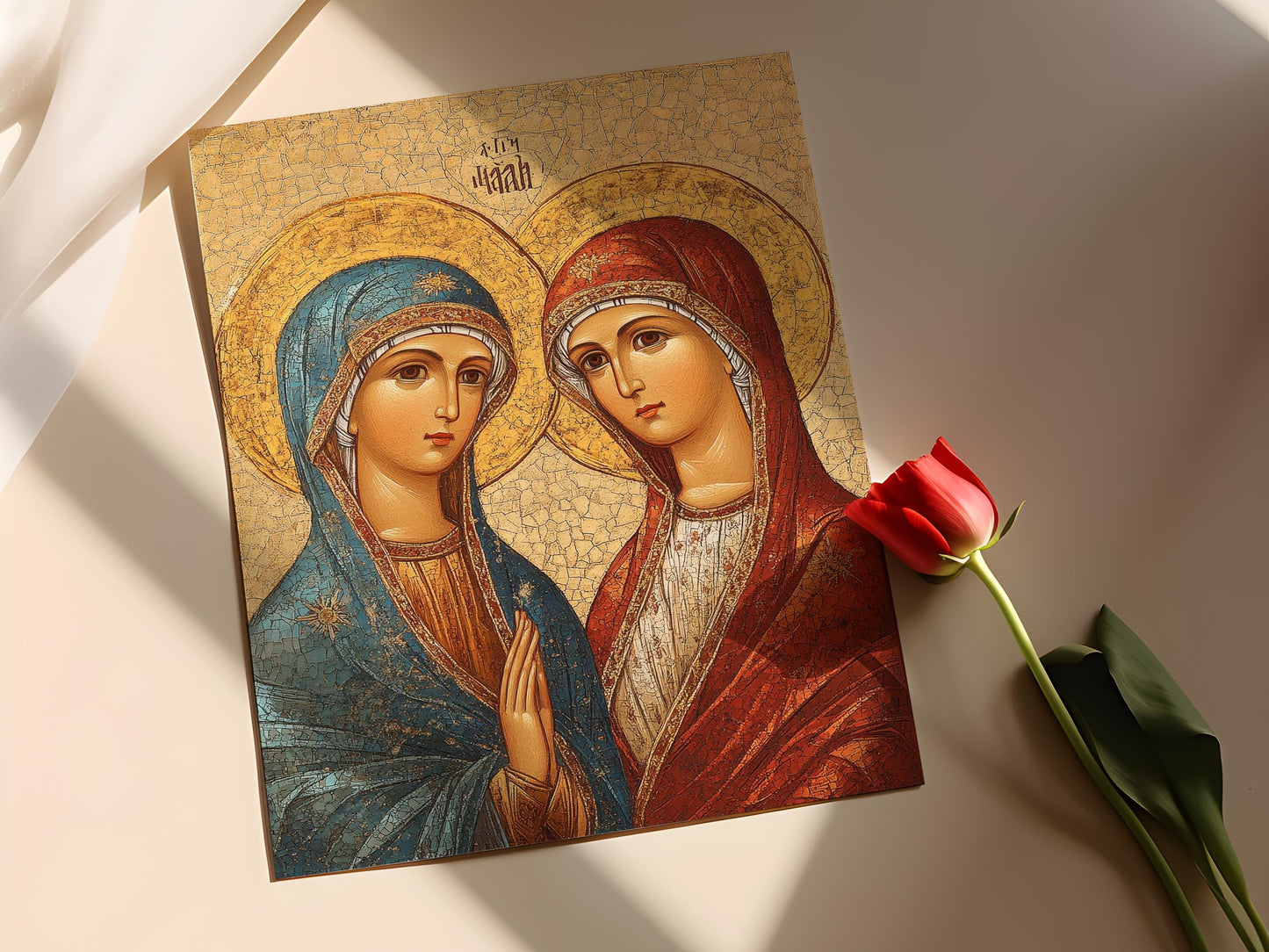 Affiche Icone Byzantines – Poster Art Religieuse de Martha et Marie