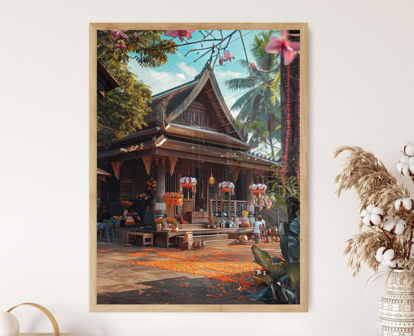 Affiche Festival de Songkran – Art Print Scène Colorée de Fête d'Eau