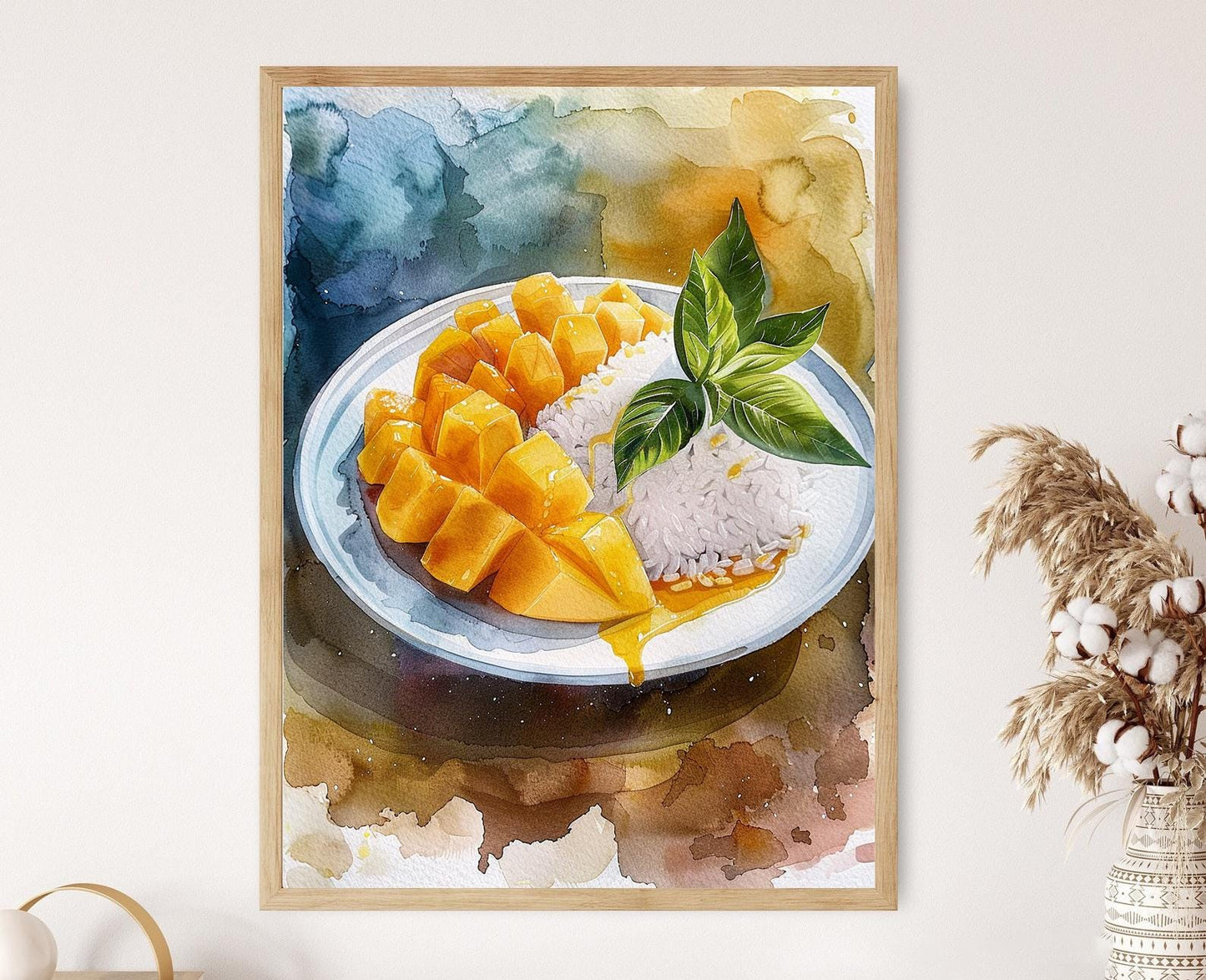 Affiche Riz Gluant à la Mangue – Art de Dessert Thaïlandais, Décor Restaurant