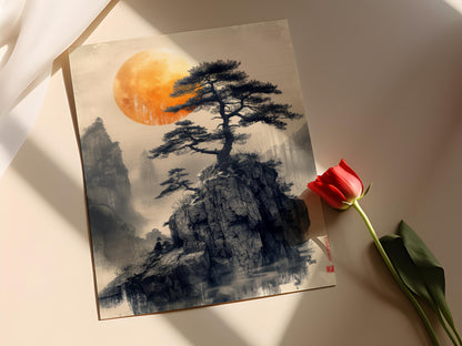 Affiche Arbre de Pin Japonais – Illustration Art Nature Détails