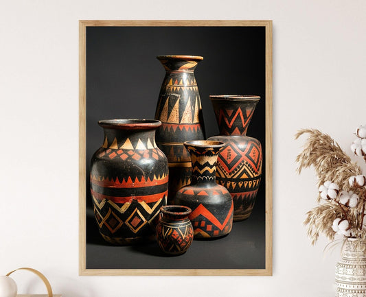 Affiche Marajoara – Poster d'art en céramique amazonienne détaillée