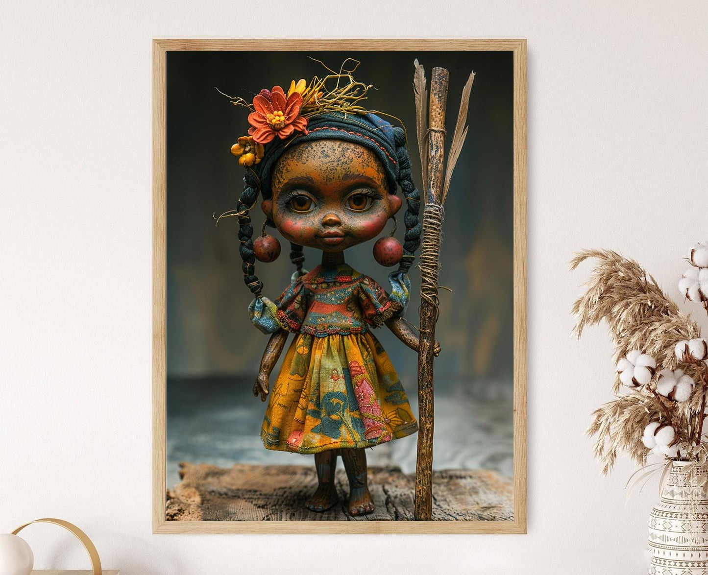 Affiche Élégua – Impression de poupée gardienne pour décoration culturelle