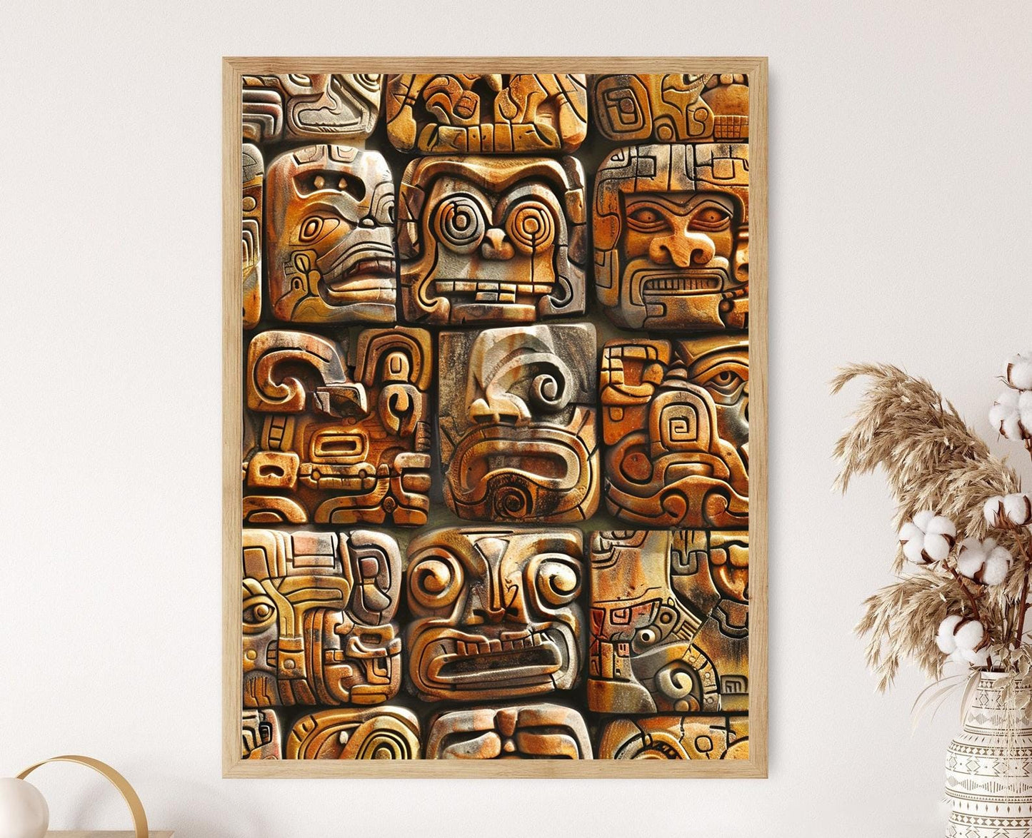 Affiche Inspirée des Écritures Mayas – Poster Hiéroglyphes Authentiques