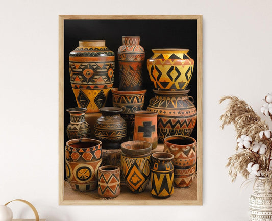 Affiche Marajoara – Illustration de poterie tribale, cadeau artistique
