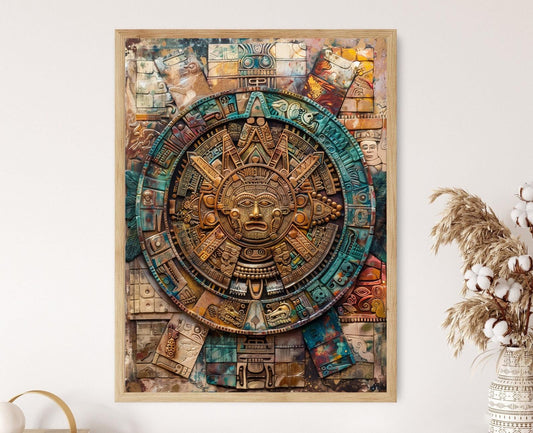 Affiche Calendrier Maya – Poster Art Tribal Authentique