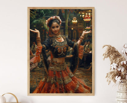 Affiche Danse Serimpi – Poster Élégante Décoration Murale Indonésienne