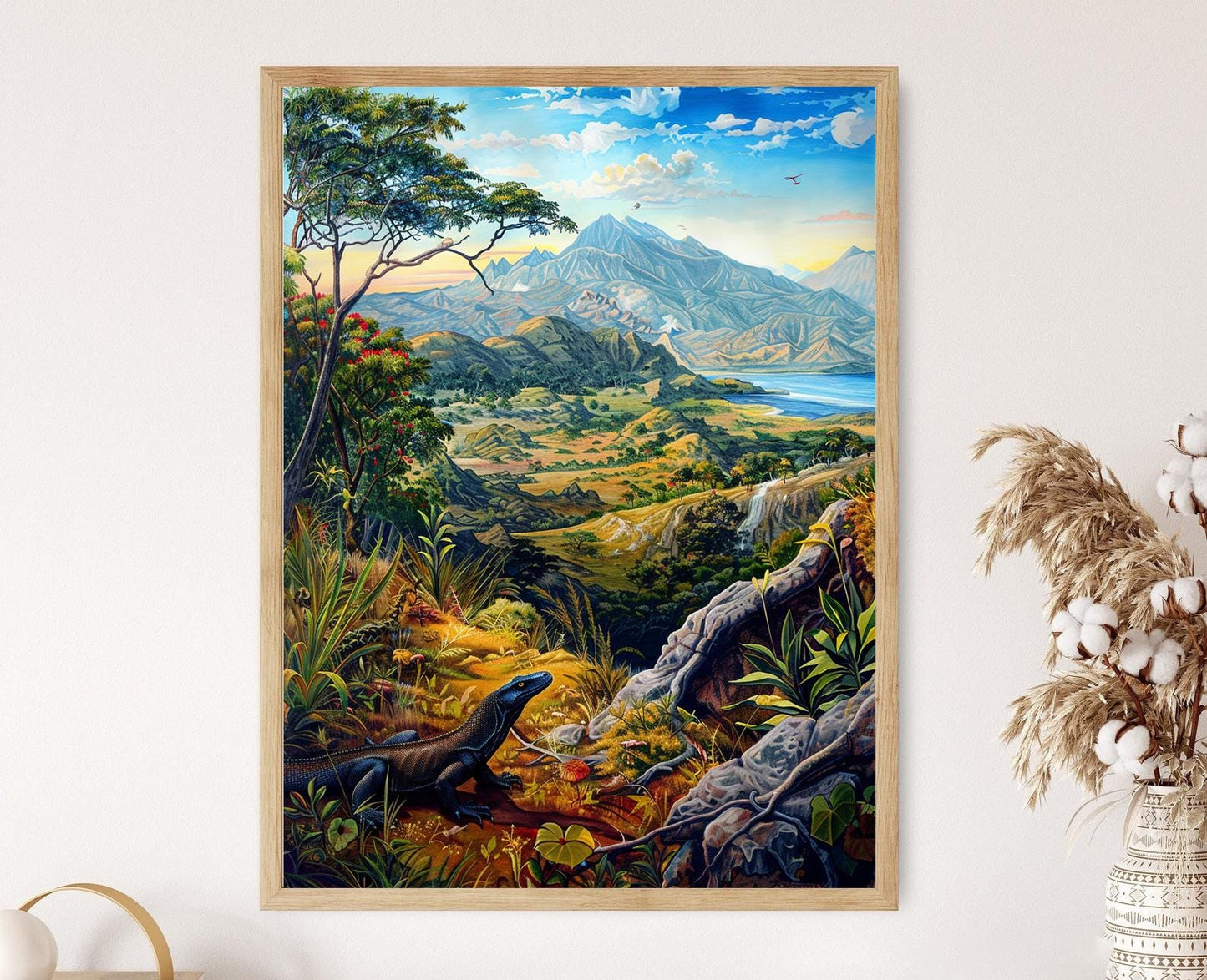 Affiche Parc National Komodo – Illustration de Voyage Artisanale