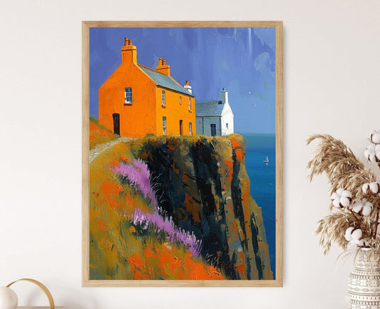 Affiche Scène Côtière Écossaise – Poster Art Villages Européens