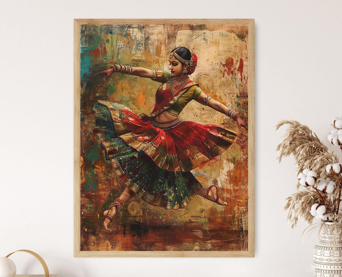 Affiche Danse Kathak – Impression Giclée d'Art Indien Raffiné
