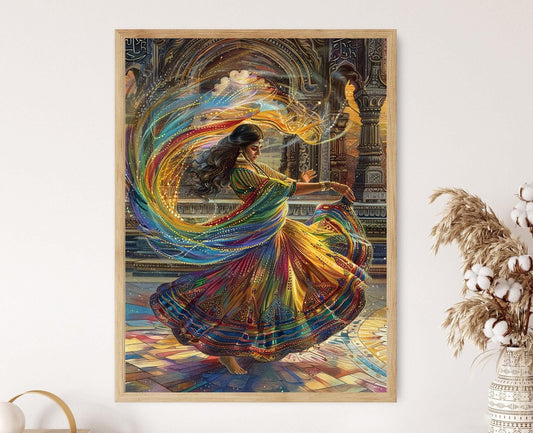 Affiche Danse Kathak – Impression Giclee Art de Danse Indienne
