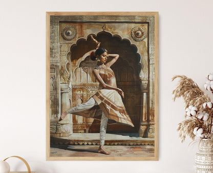 Affiche Danse Kathak – Impression Giclée de Danse Traditionnelle Indienne
